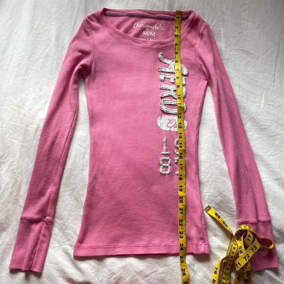 Pink Y2K Aeropostale Waffleknit Top - Picture 7 of 8